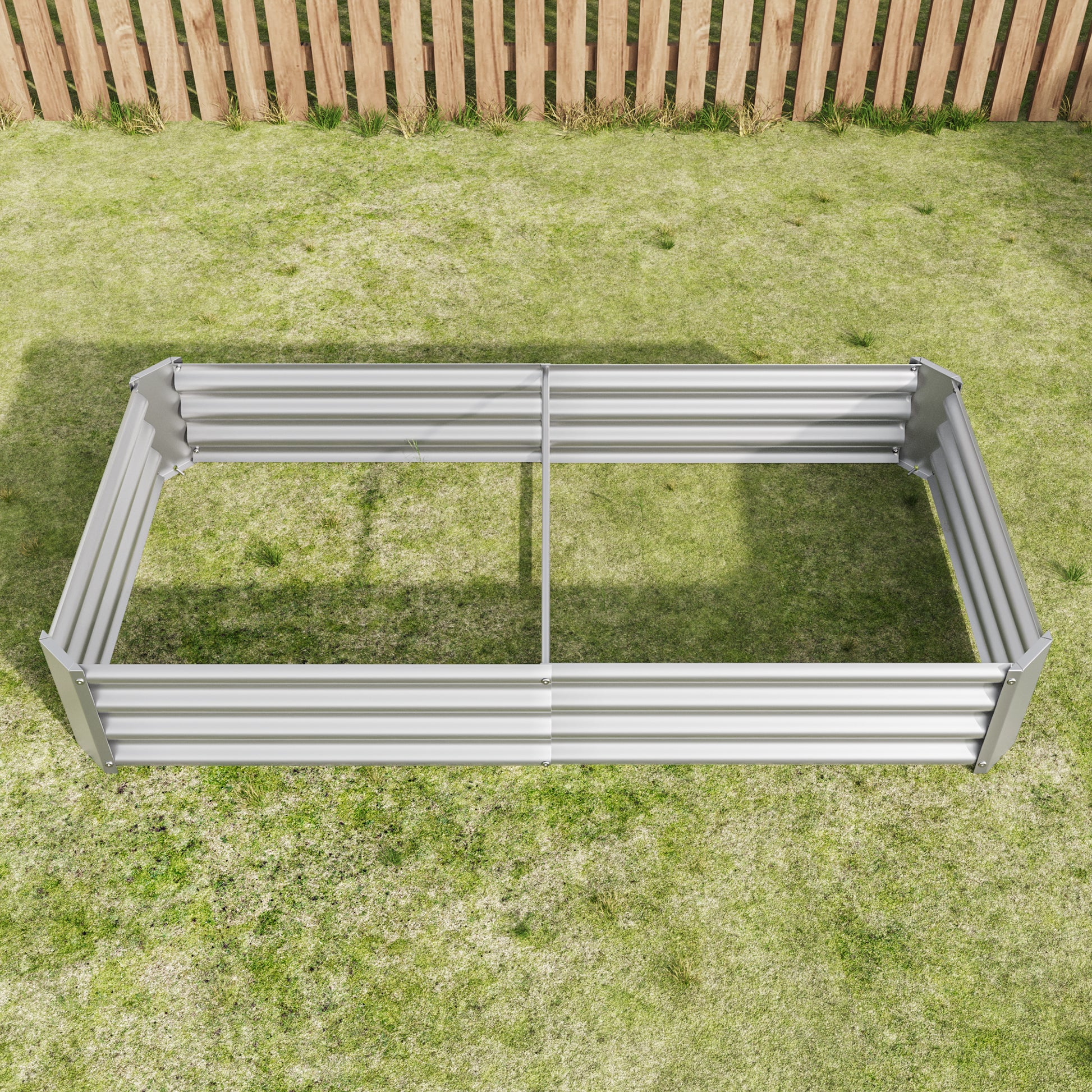Galvanized steel raised garden bed with ribbed walls  ft L x  ft W x  in H easy assembly