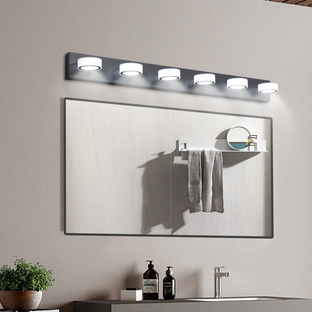 Modern light vanity light bar with chrome finish and white diffusers