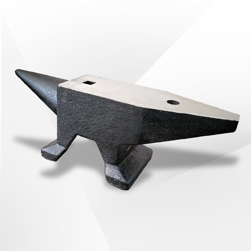 Heavyduty black cast iron anvil with a polished steel face ideal for blacksmithing