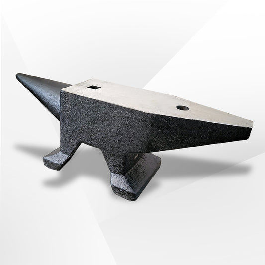 Heavyduty black cast iron anvil with a polished steel face ideal for blacksmithing