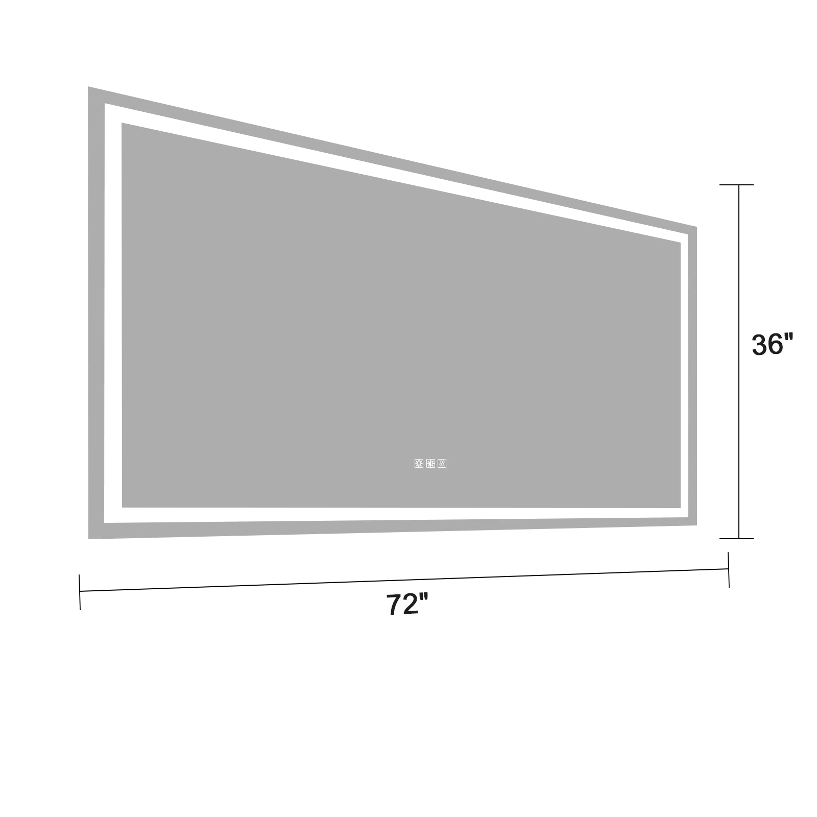 Large rectangular LED backlit mirror x inches for modern bathrooms