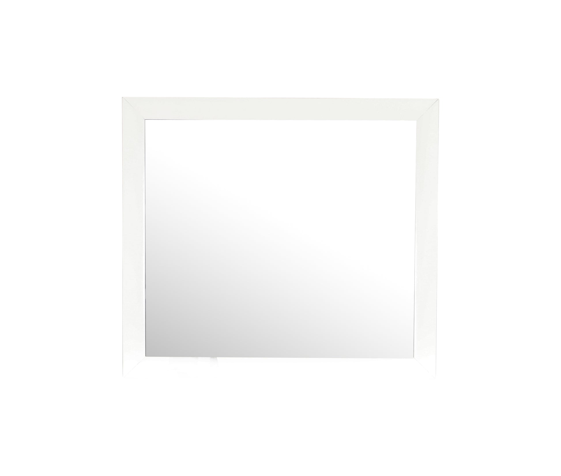 White framed square mirror with clean modern design