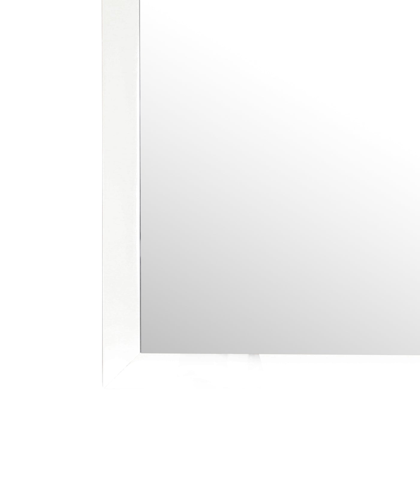 Modern minimalist white framed bathroom mirror