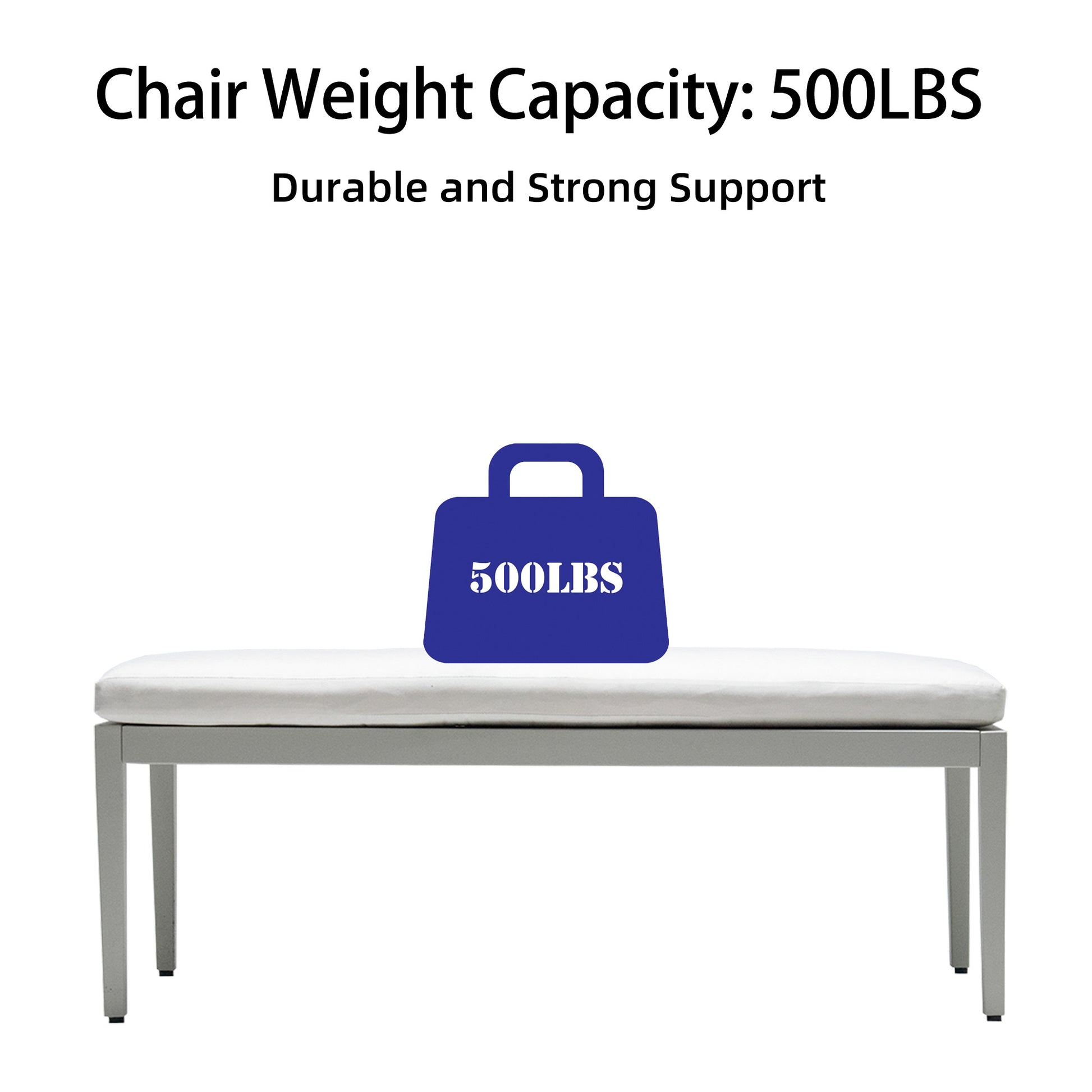 Modern white upholstered bench with a durable lb weight capacity