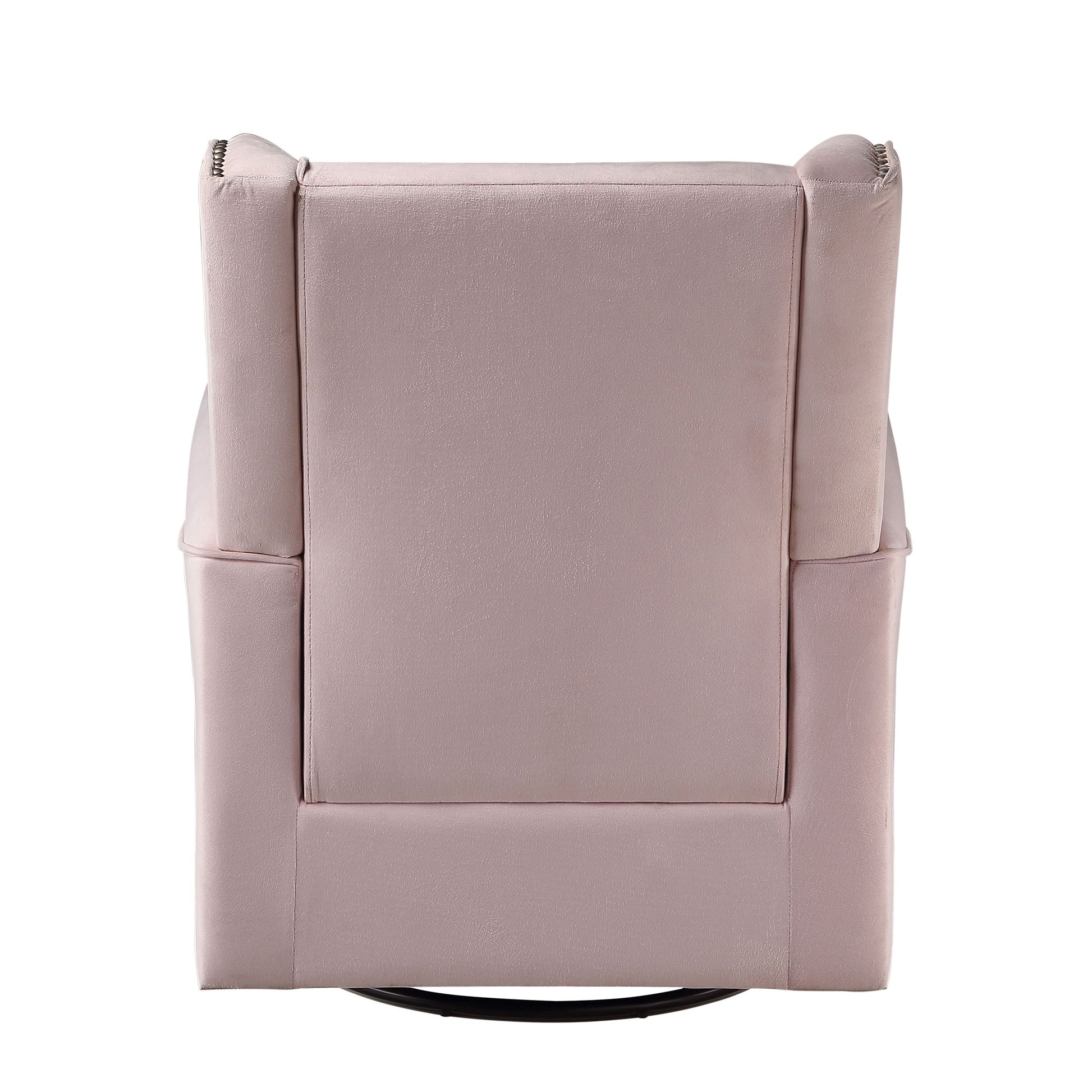 Taupe velvet wingback accent chair with silver nailhead trim a refined seating option