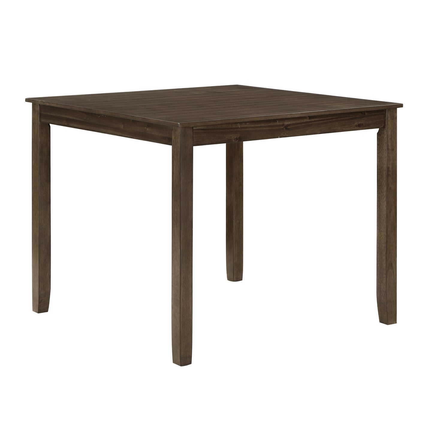 Dark brown wooden square dining table with clean lines
