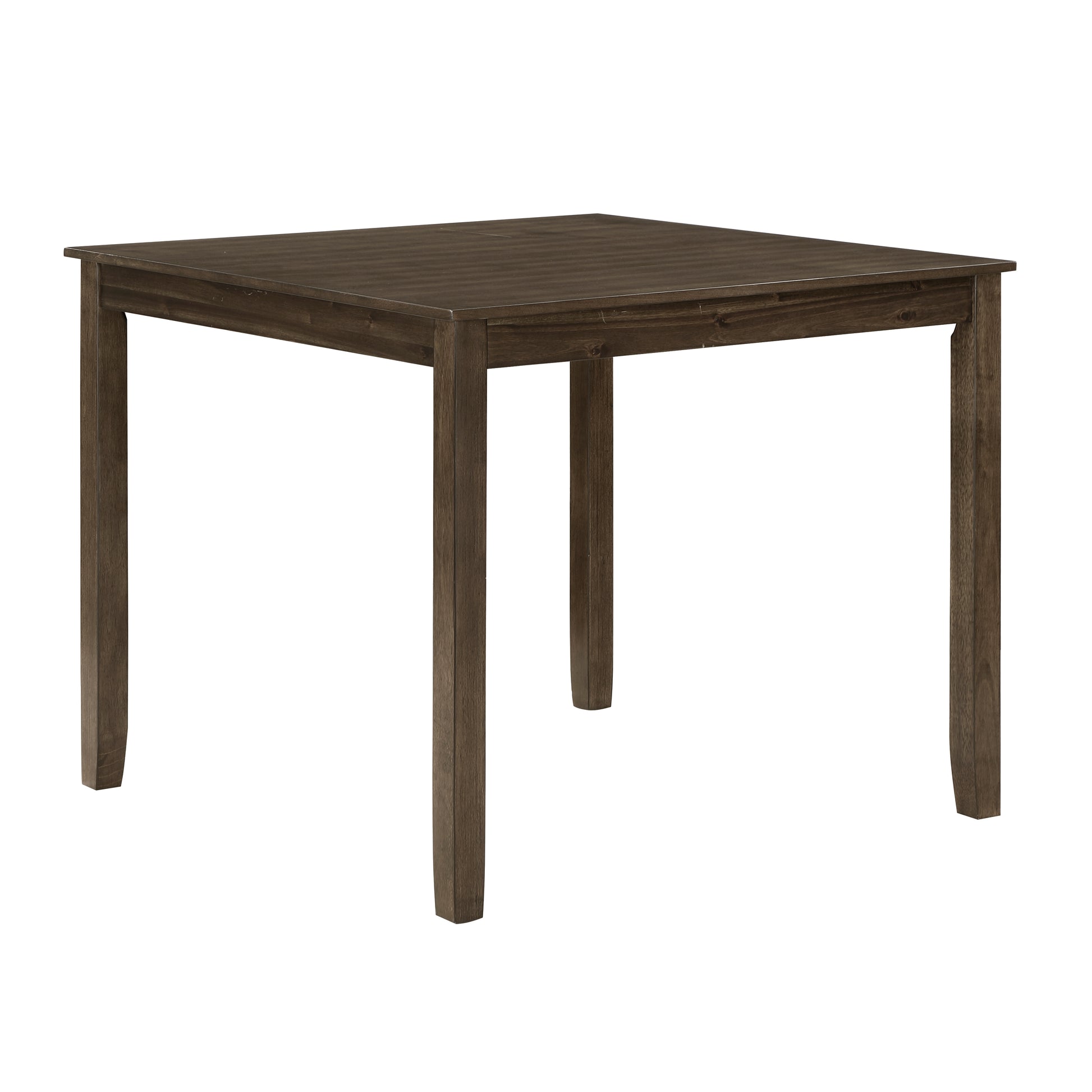 Dark brown wooden square dining table with clean lines