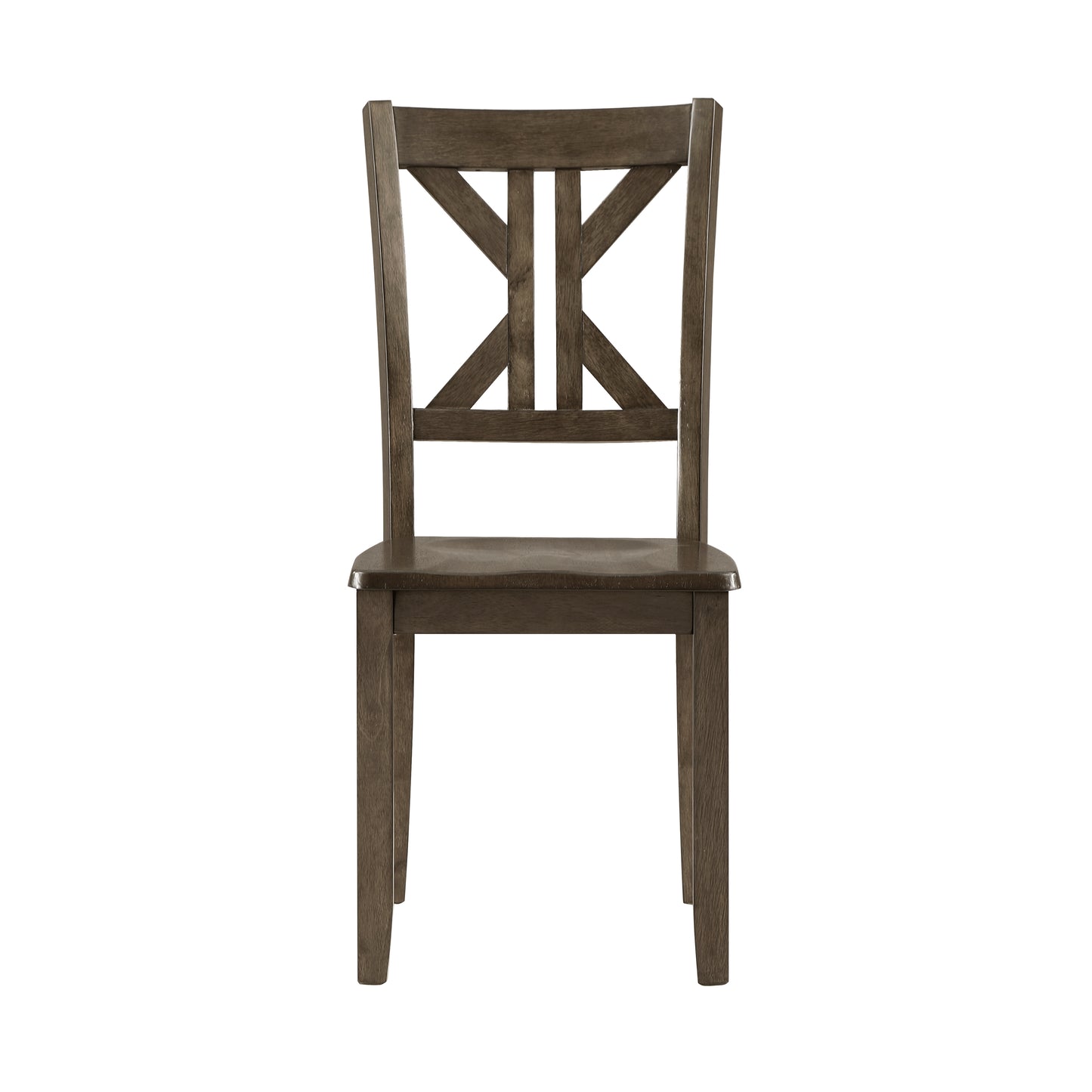 Rustic wooden dining chair with Xback detail in a rich espresso finish