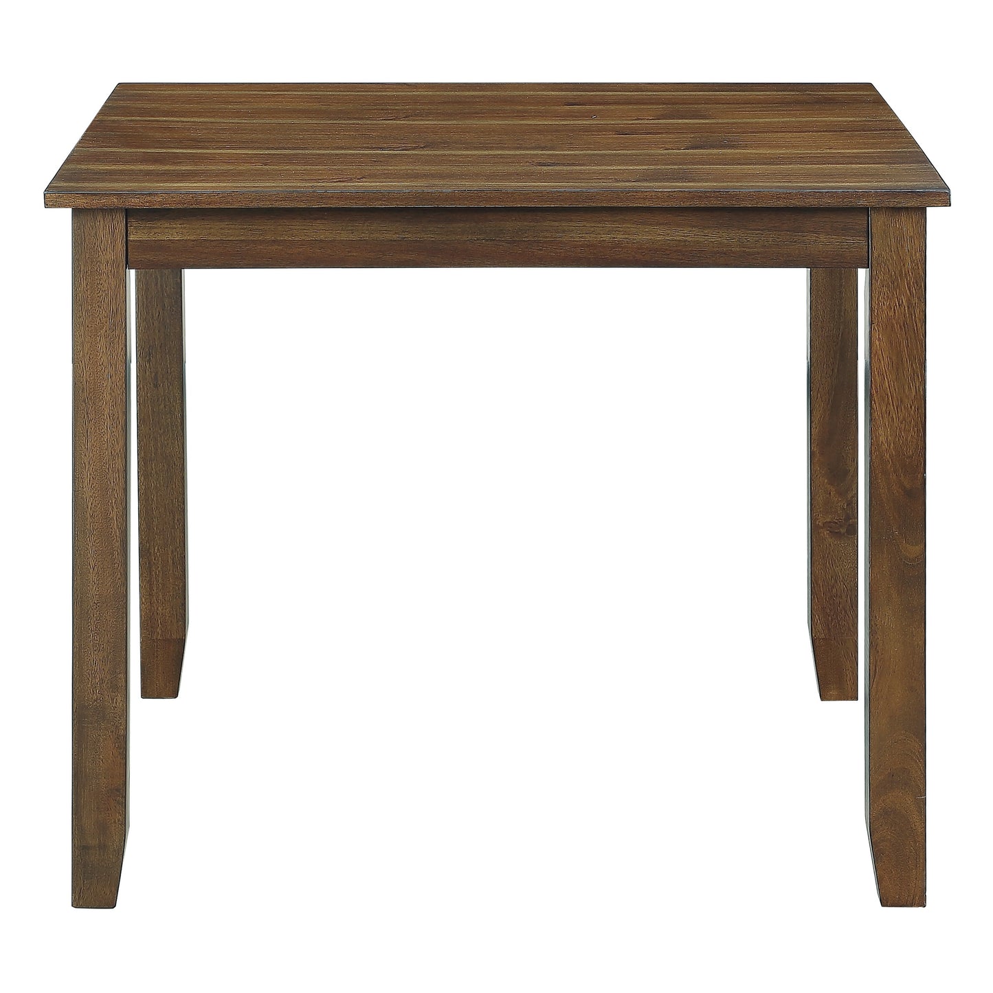 Solid wood dining table with warm brown finish perfect for intimate meals