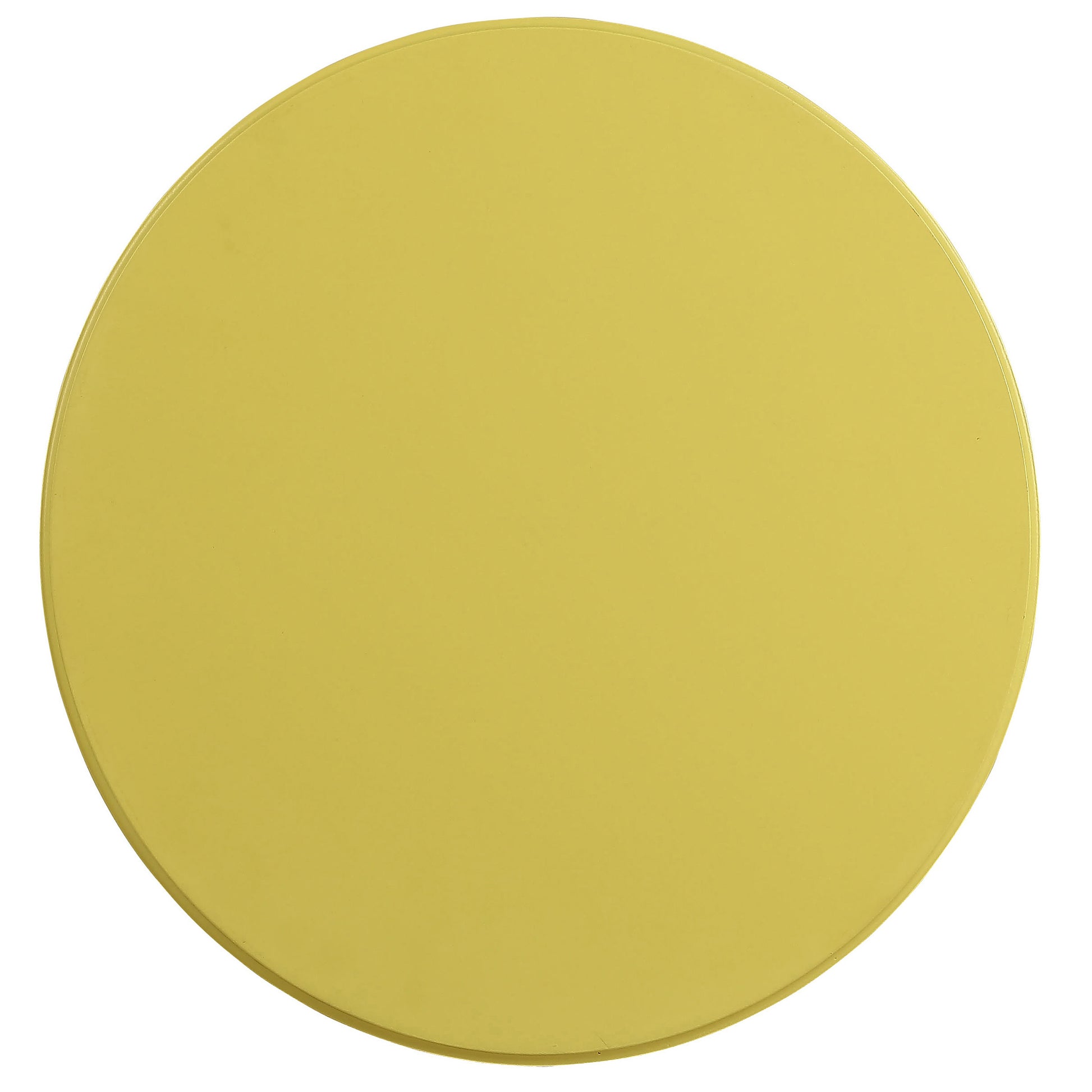 Round yellow ceramic plate with a smooth matte finish ideal for serving meals