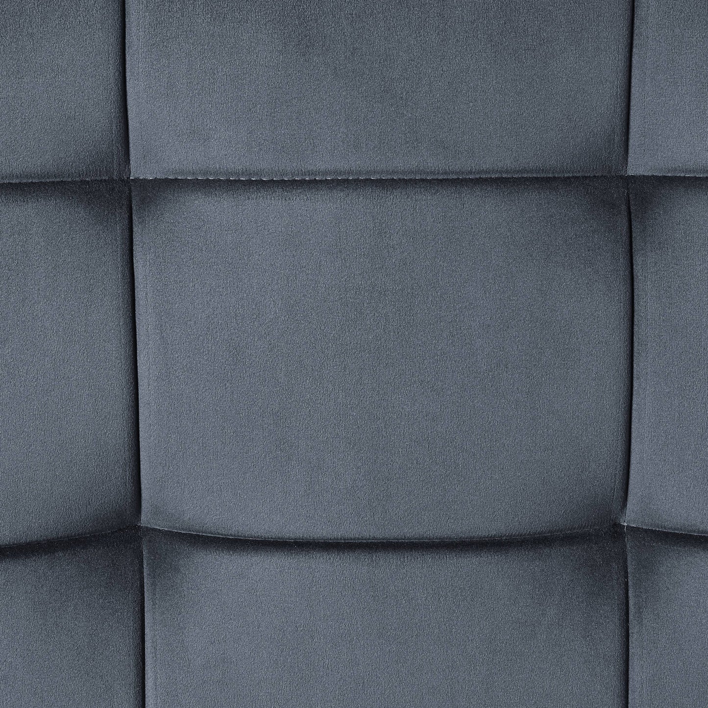 Dark gray velvet upholstery fabric with subtle tufted squares ideal for modern furniture