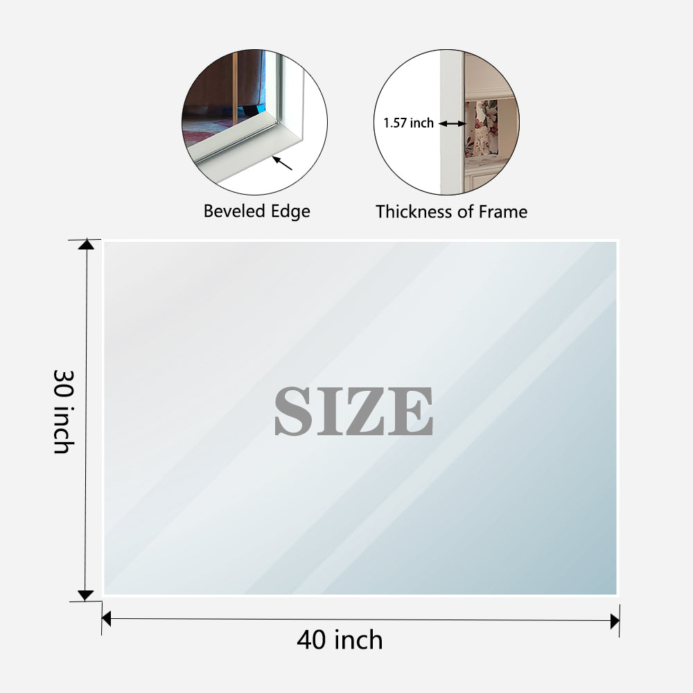 x inch rectangular mirror with beveled edge detail