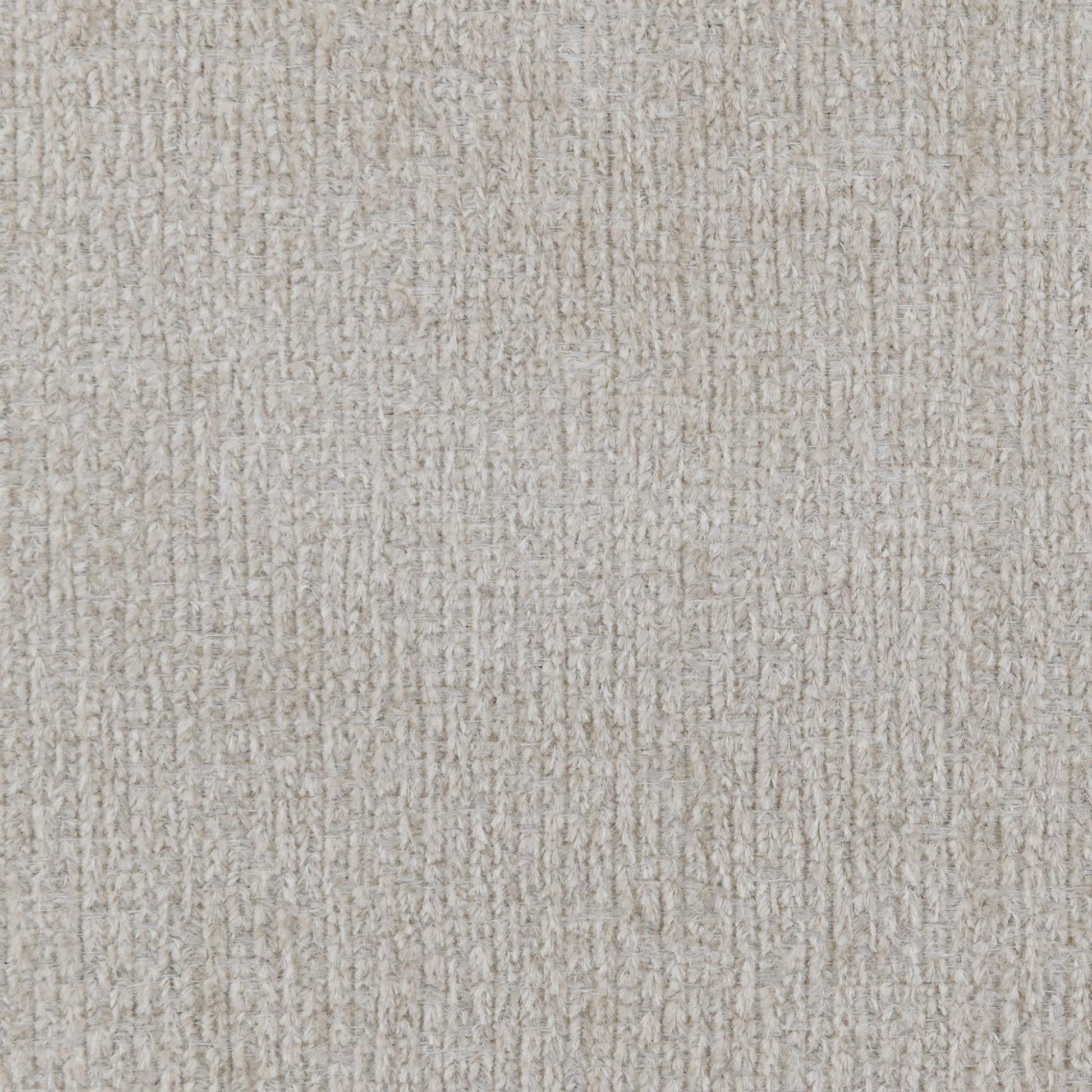 Closeup of beige tweed fabric with visible textured weave and lightcolored threads