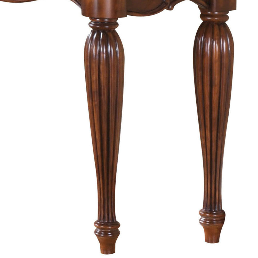 Ornate wooden carved chair legs dark walnut finish elegant design