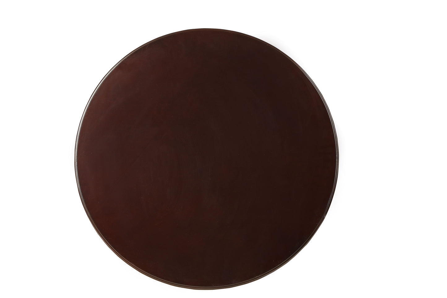 Dark brown oval wooden tabletop for a modern accent table