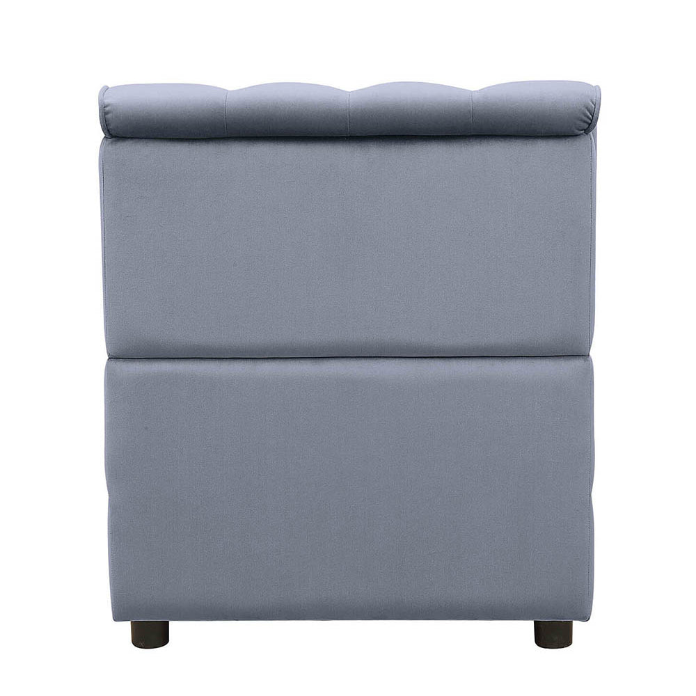 Gray upholstered headboard with tufted top detail fabric bed frame accent