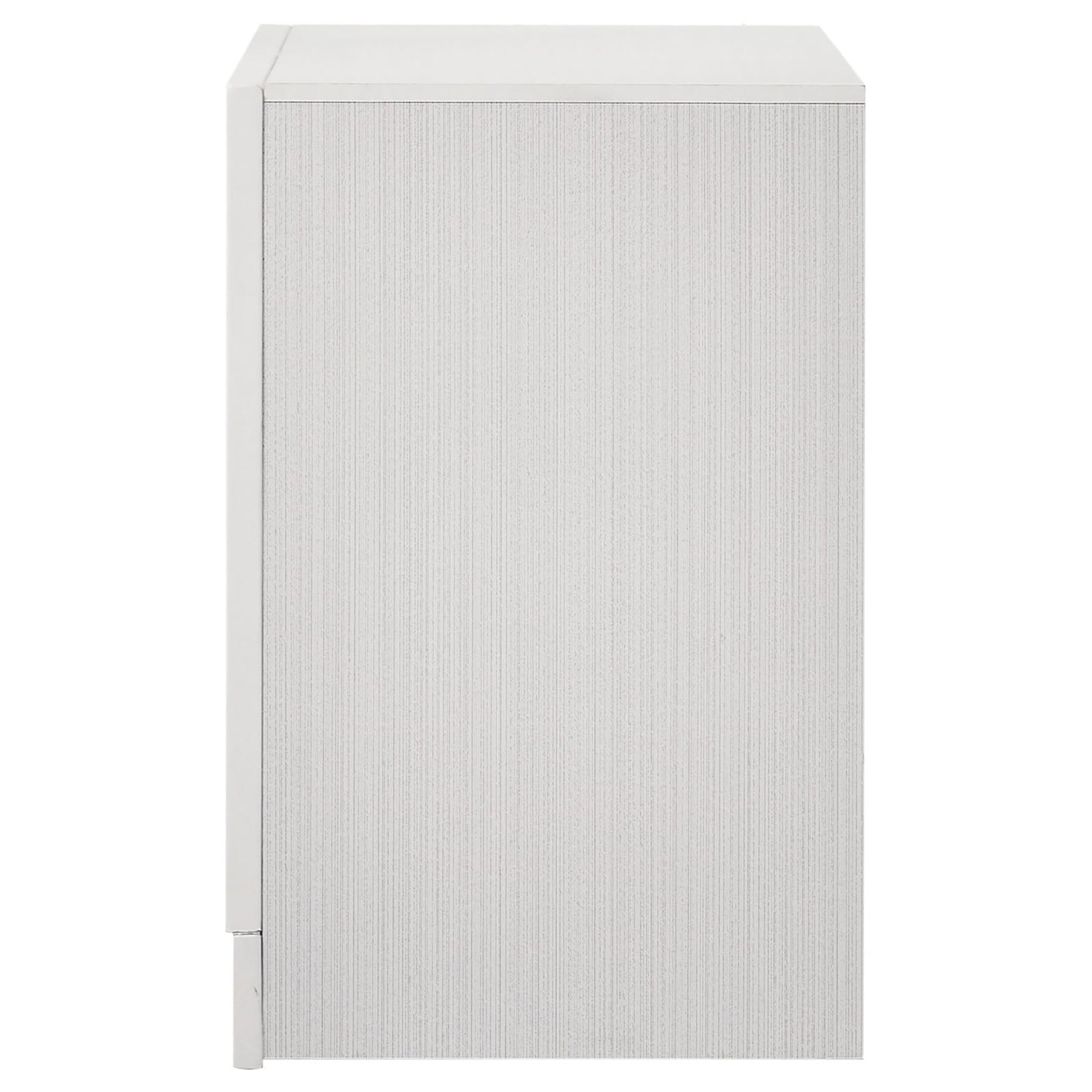 White textured dresser side view minimalist design for bedroom storage