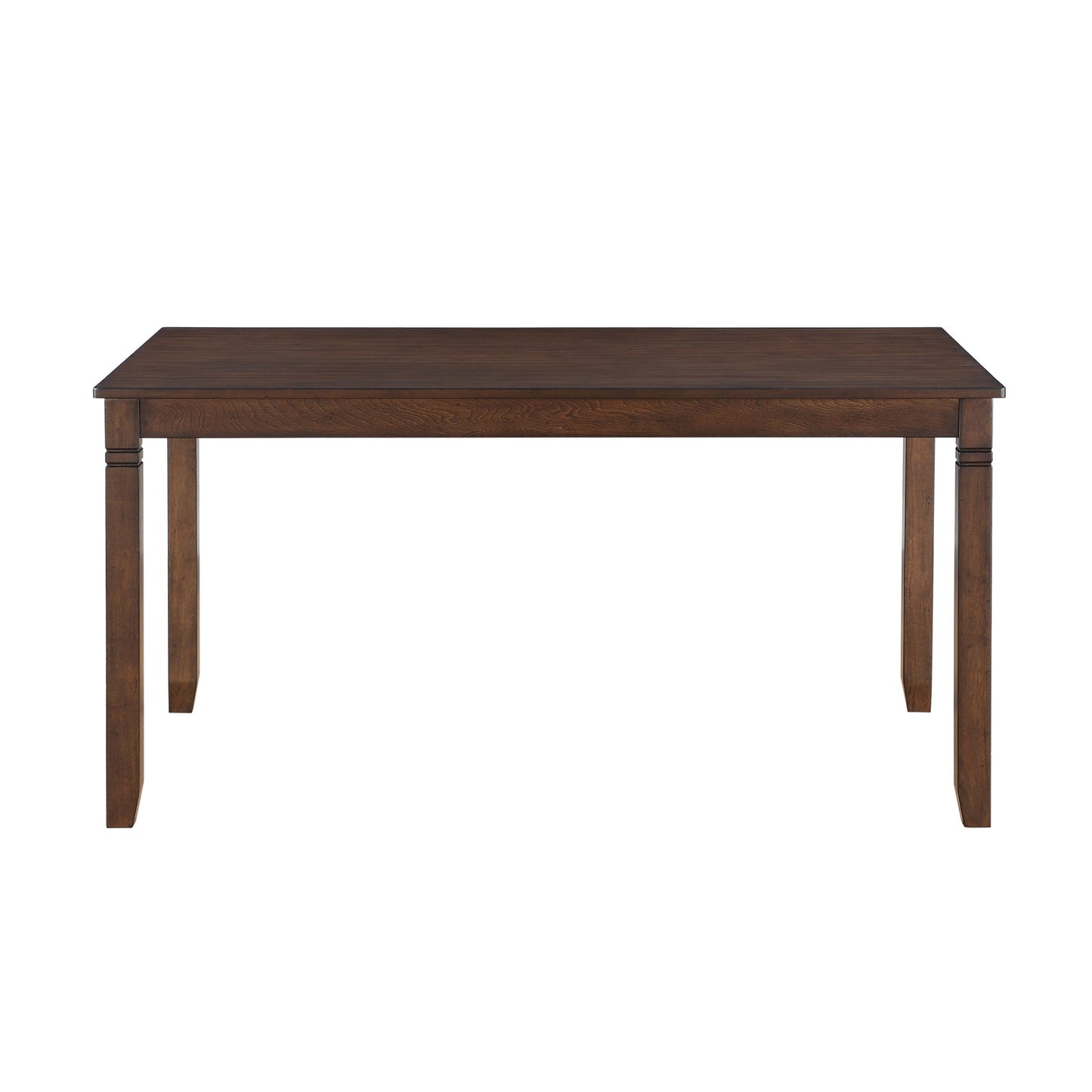 Dark oak dining table with carved legs and a rectangular top perfect for family meals