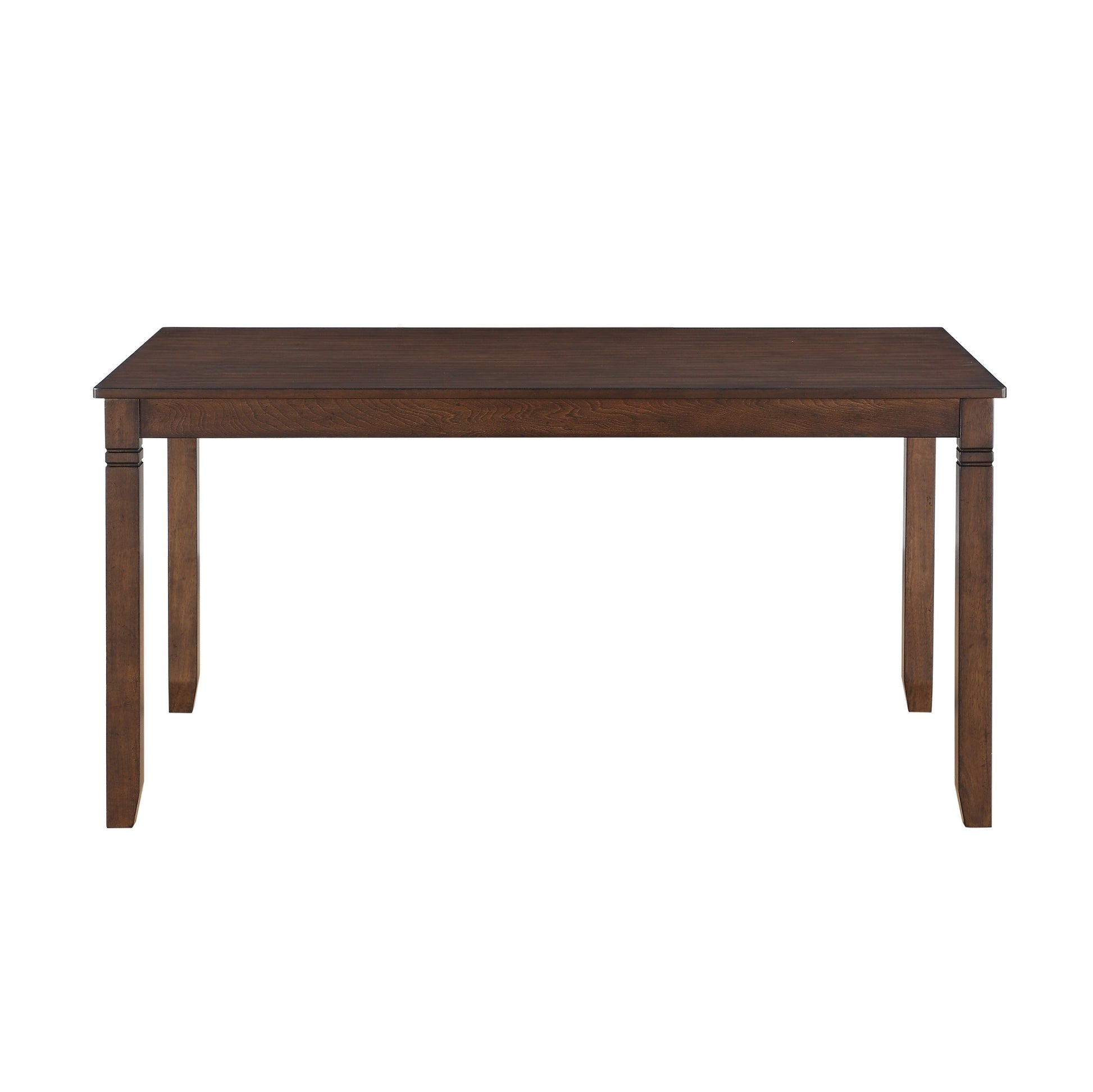 Dark oak dining table with carved legs and a rectangular top perfect for family meals