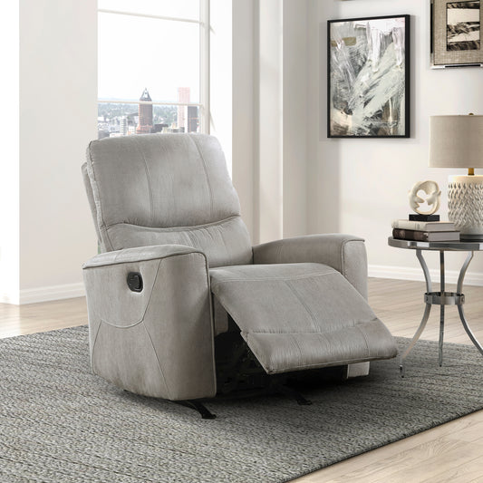 TREATLIFE HOME Modern Transitional Style Rocker Reclining Chair, Gray Microfiber Upholstery, Gentle Rocking Motion, Comfortable Living Room Furniture