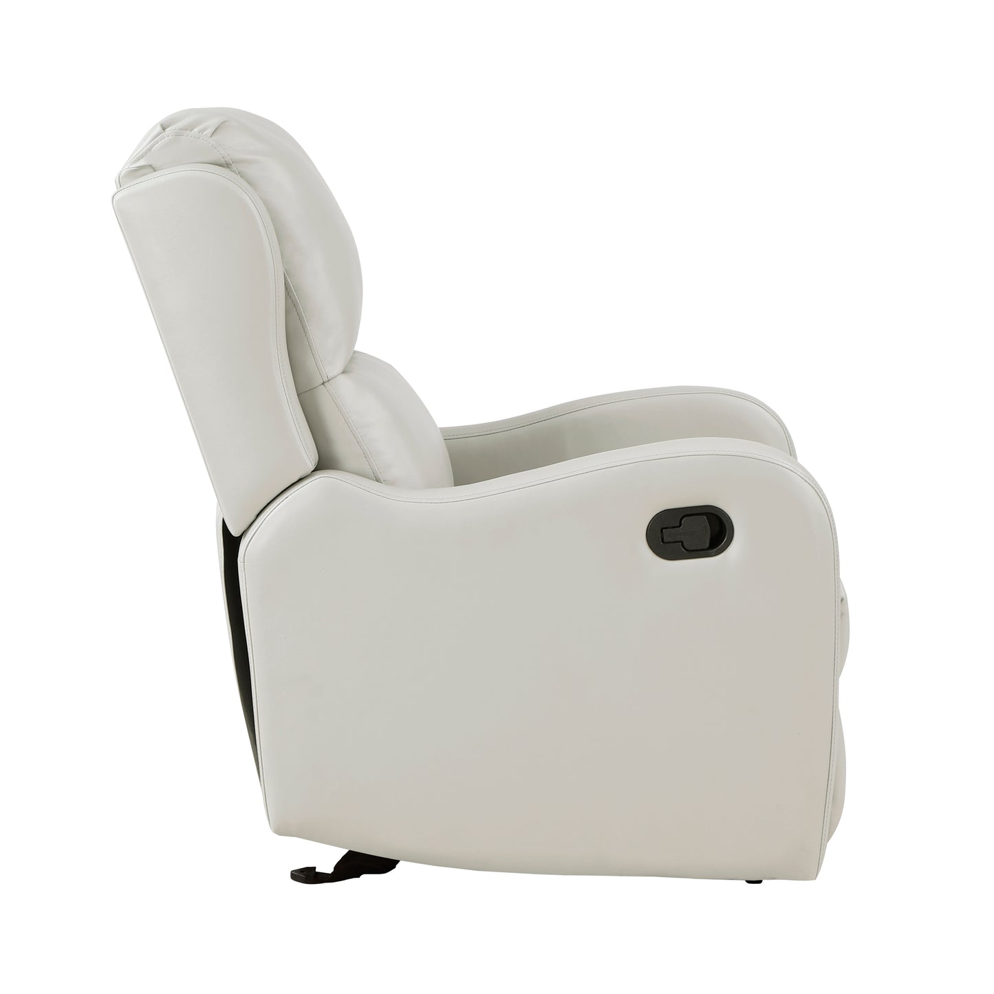 White recliner chair with lever on the side modern design for comfortable living room seating