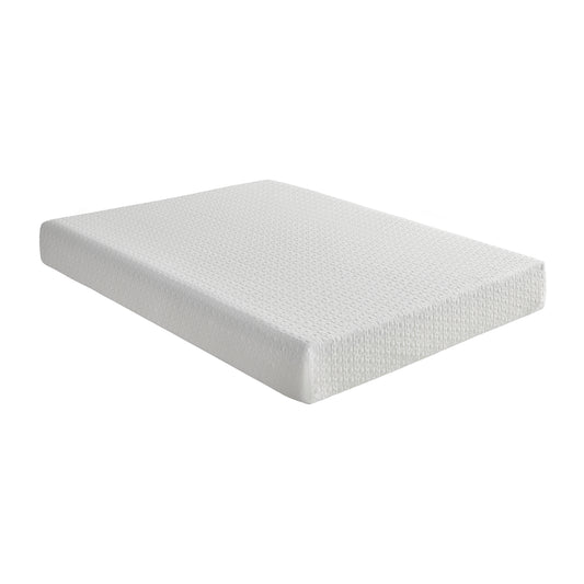 White memory foam mattress with textured surface queen size provides optimal comfort