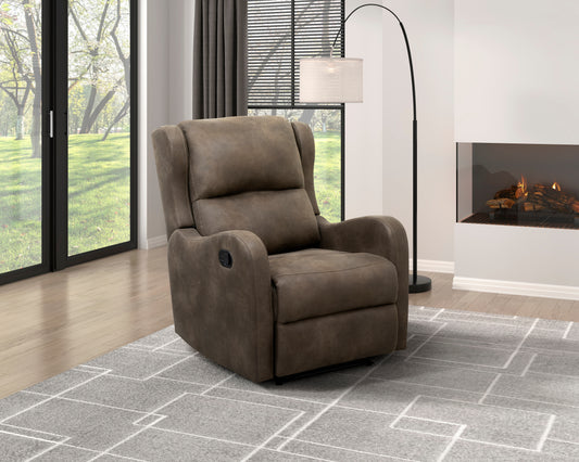 TREATLIFE HOME Microfiber Upholstered Reclining Chair for Living Room Seating, Brown Polished Fabric, Comfortable Design