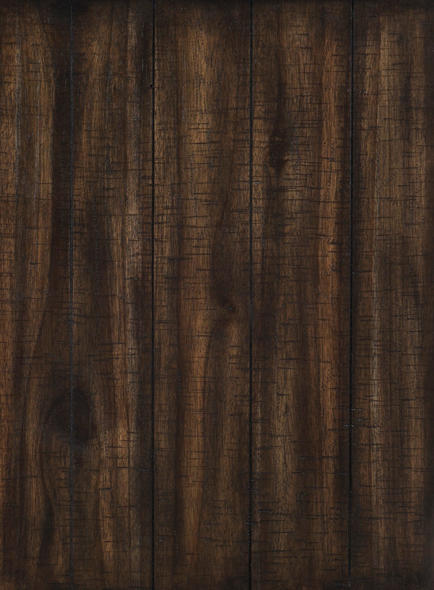 Dark stained hardwood planks with visible grain texture