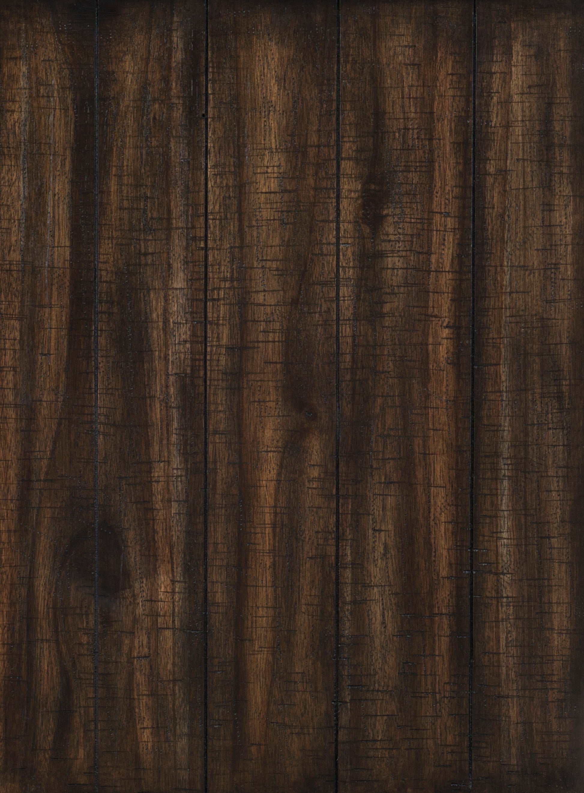 Dark stained hardwood planks with visible grain texture