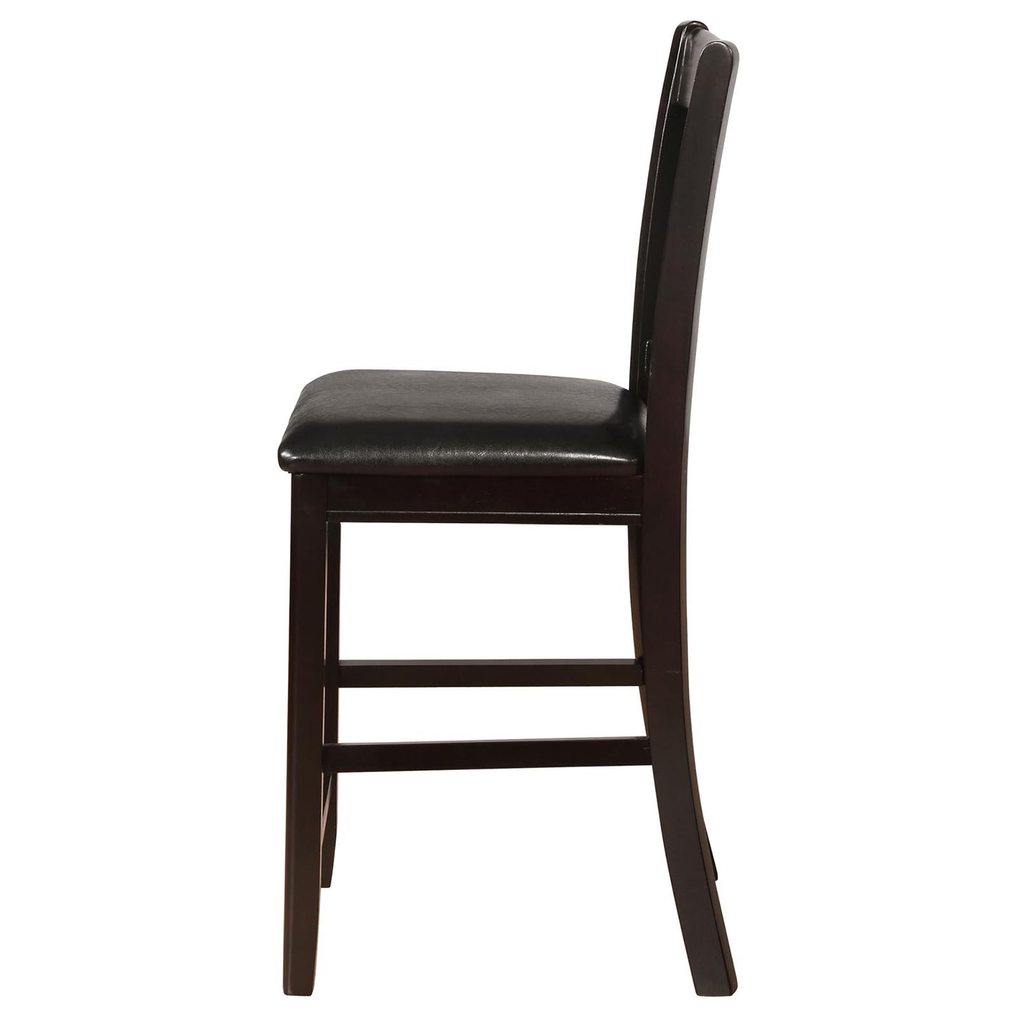 Dark espresso counter stool with cushioned seat perfect for kitchen island