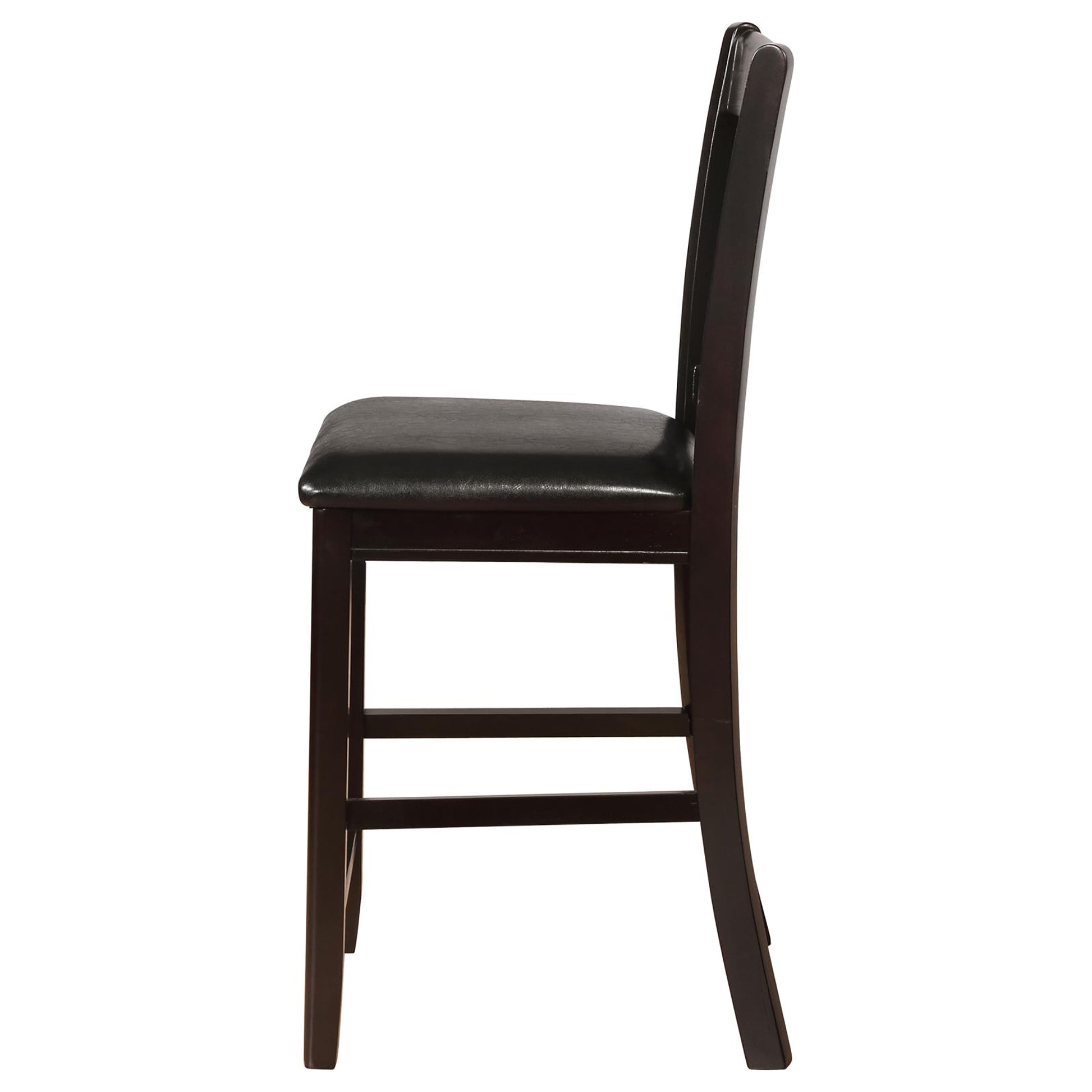 Dark espresso counter stool with cushioned seat perfect for kitchen island