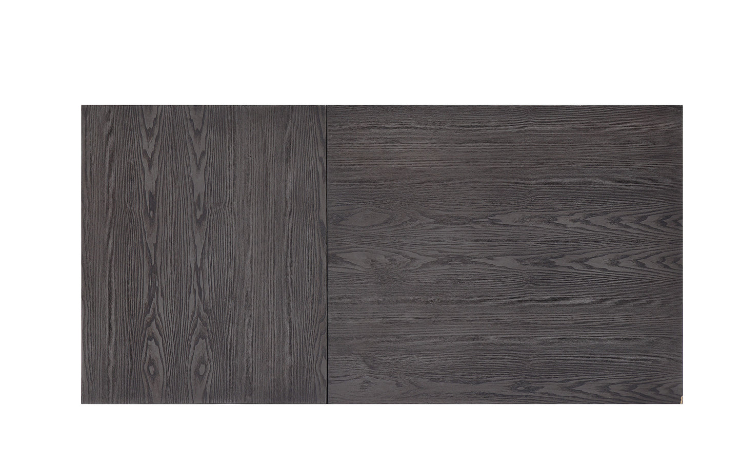 Closeup of dark charcoal wood veneer with prominent grain detail for furniture