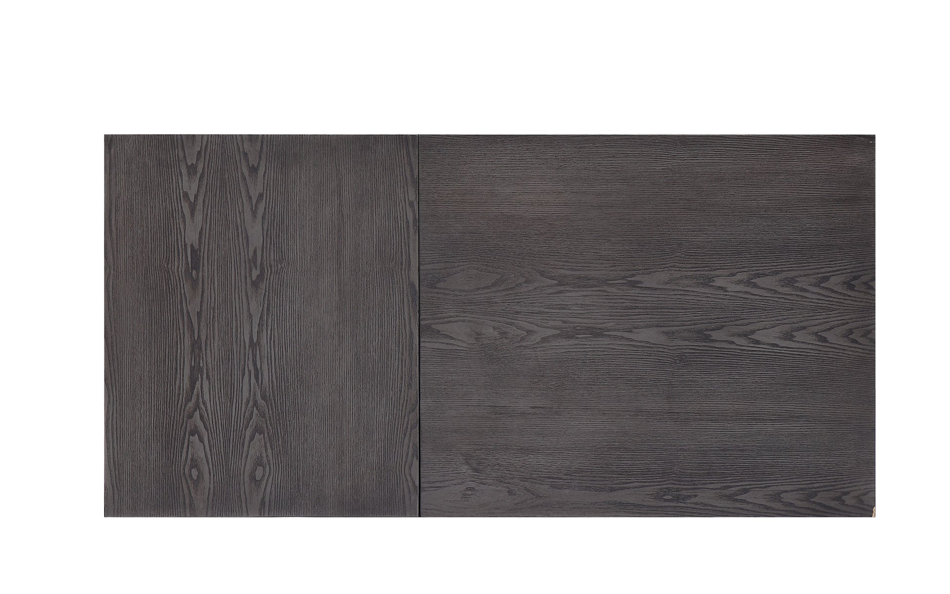 Closeup of dark charcoal wood veneer with prominent grain detail for furniture