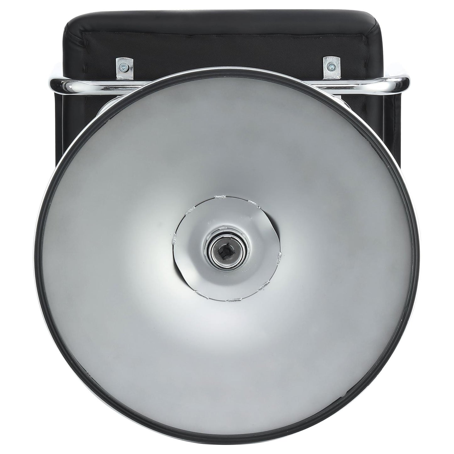 Black upholstered bar stool with a polished chrome base ideal for modern kitchens