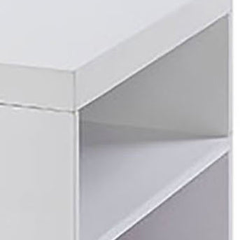 White modern bookshelf with open shelving perfect for home decor