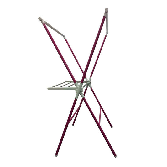 Purple Xframe folding laundry rack