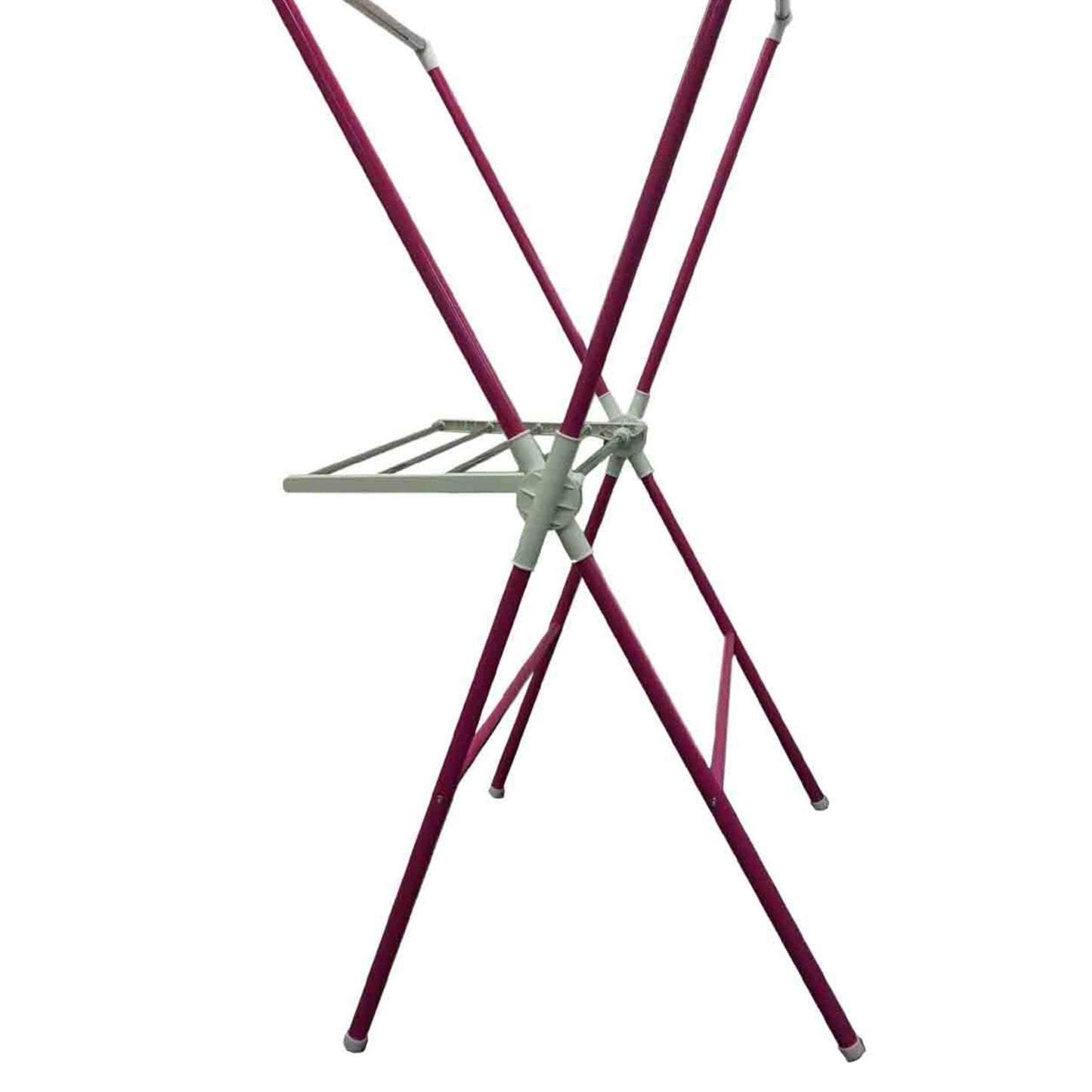 Crimson Xframe laundry drying rack with white connectors
