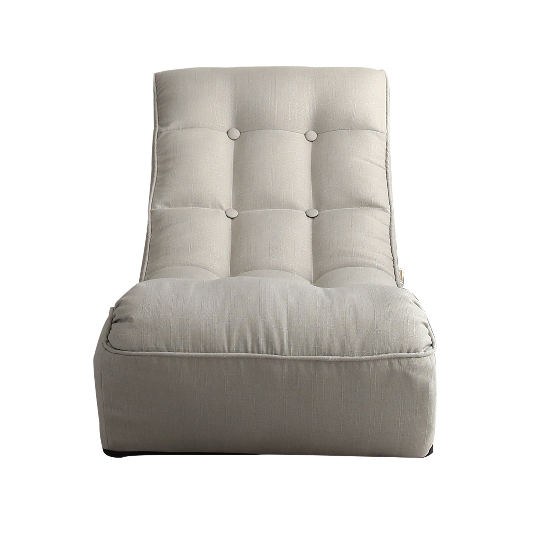 Tufted beige linen floor chair comfortable and stylish for casual seating