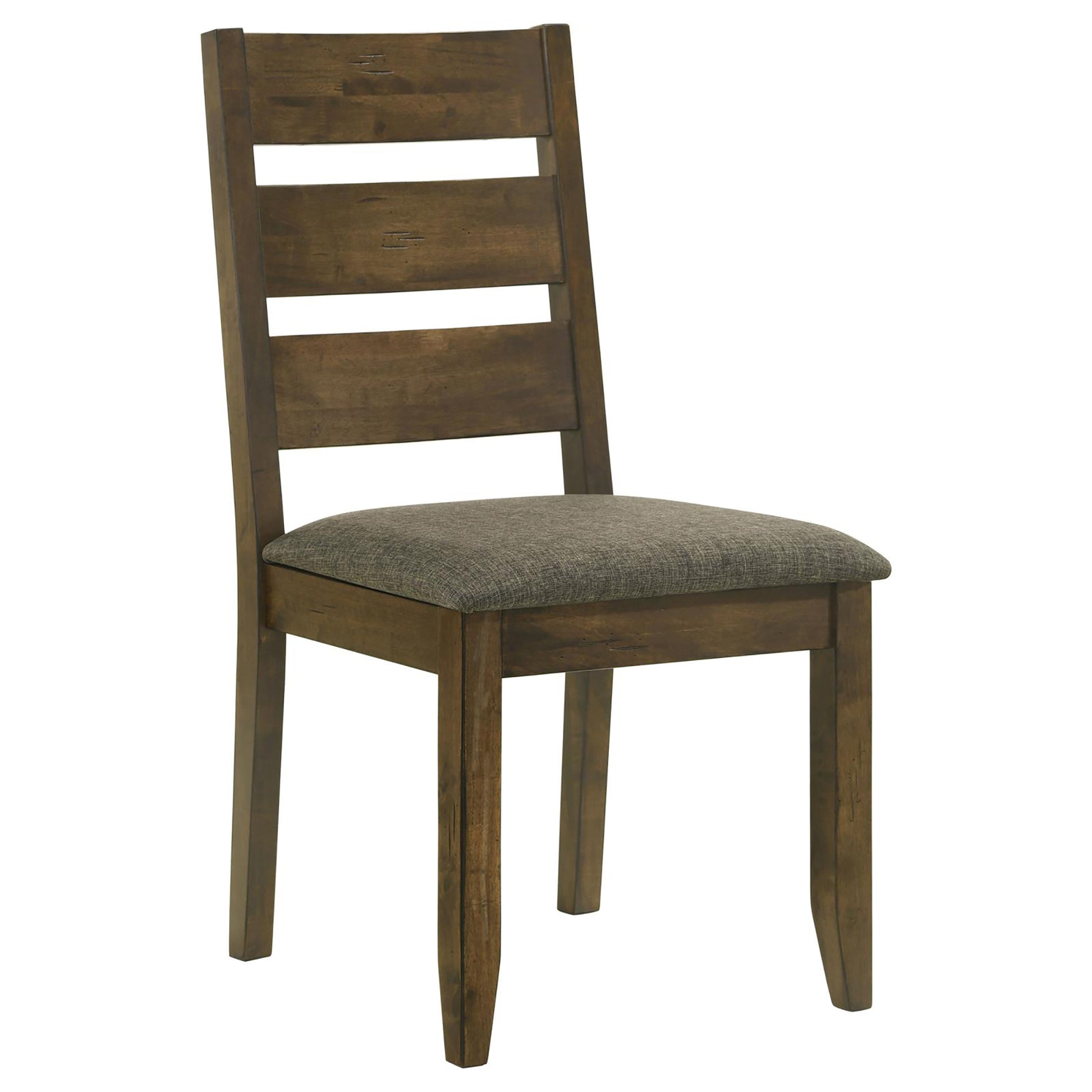 Rustic oak dining chair with upholstered seat perfect for farmhouse kitchens