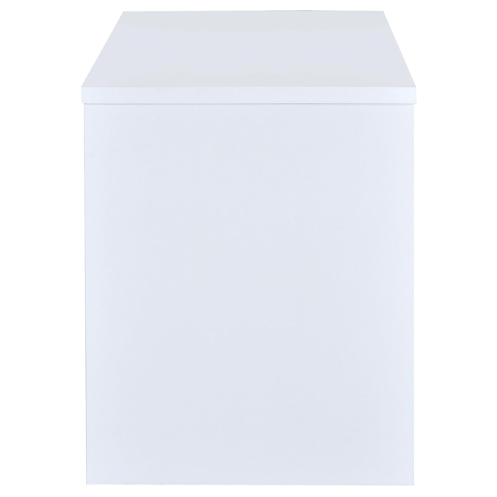 Clean white storage cube perfect for organizing small spaces and decluttering