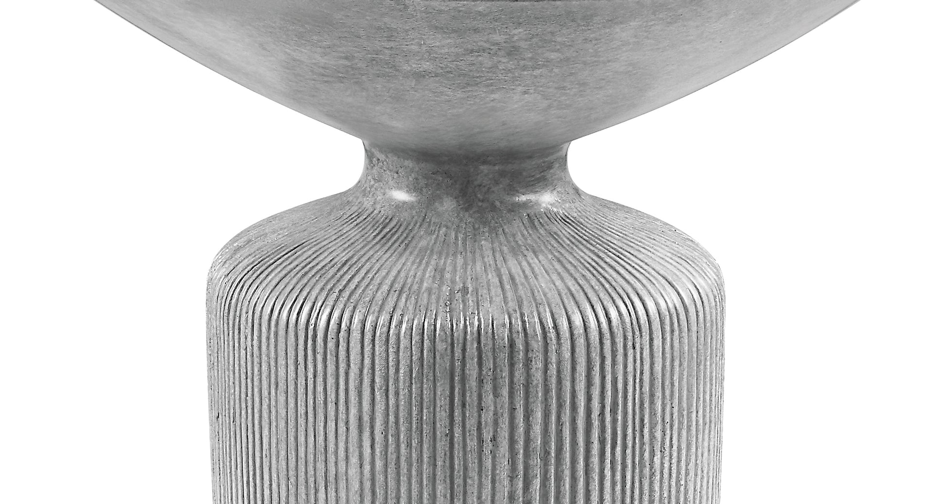 Textured grey ceramic vase with vertical ribbing detail perfect for modern decor