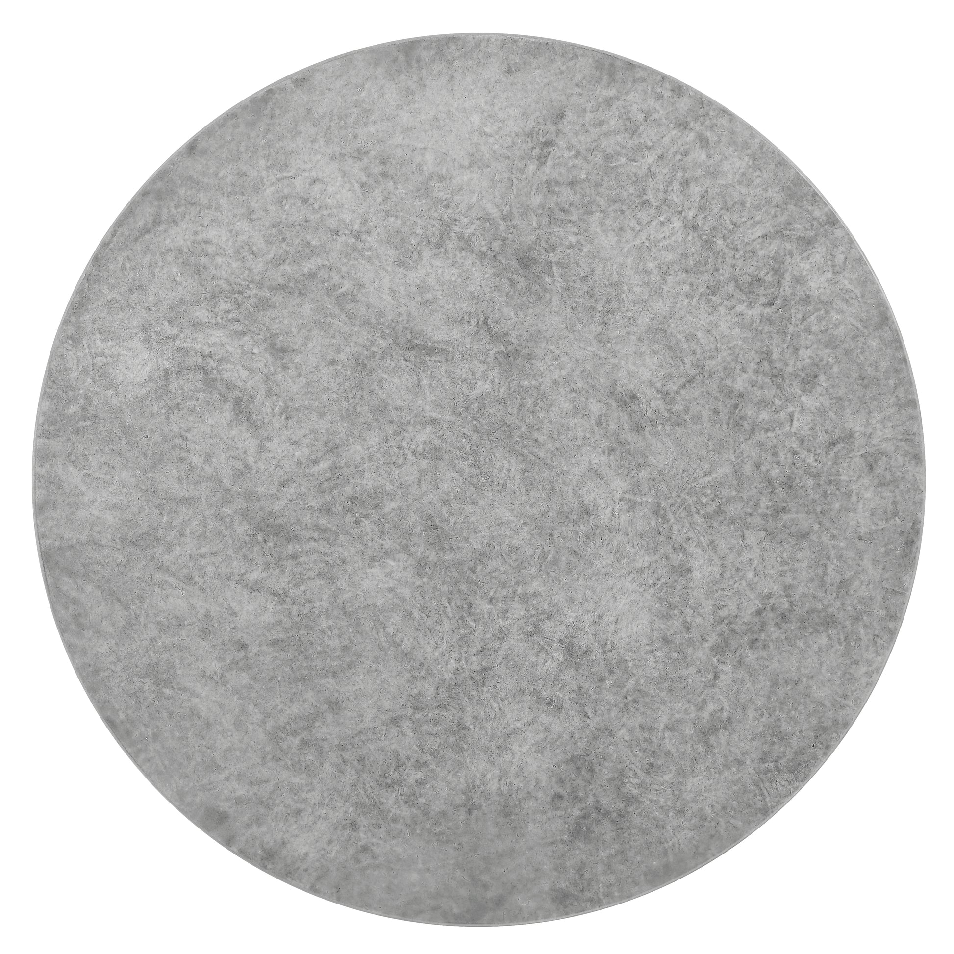 Round concretelook tabletop with textured grey finish perfect for dining tables