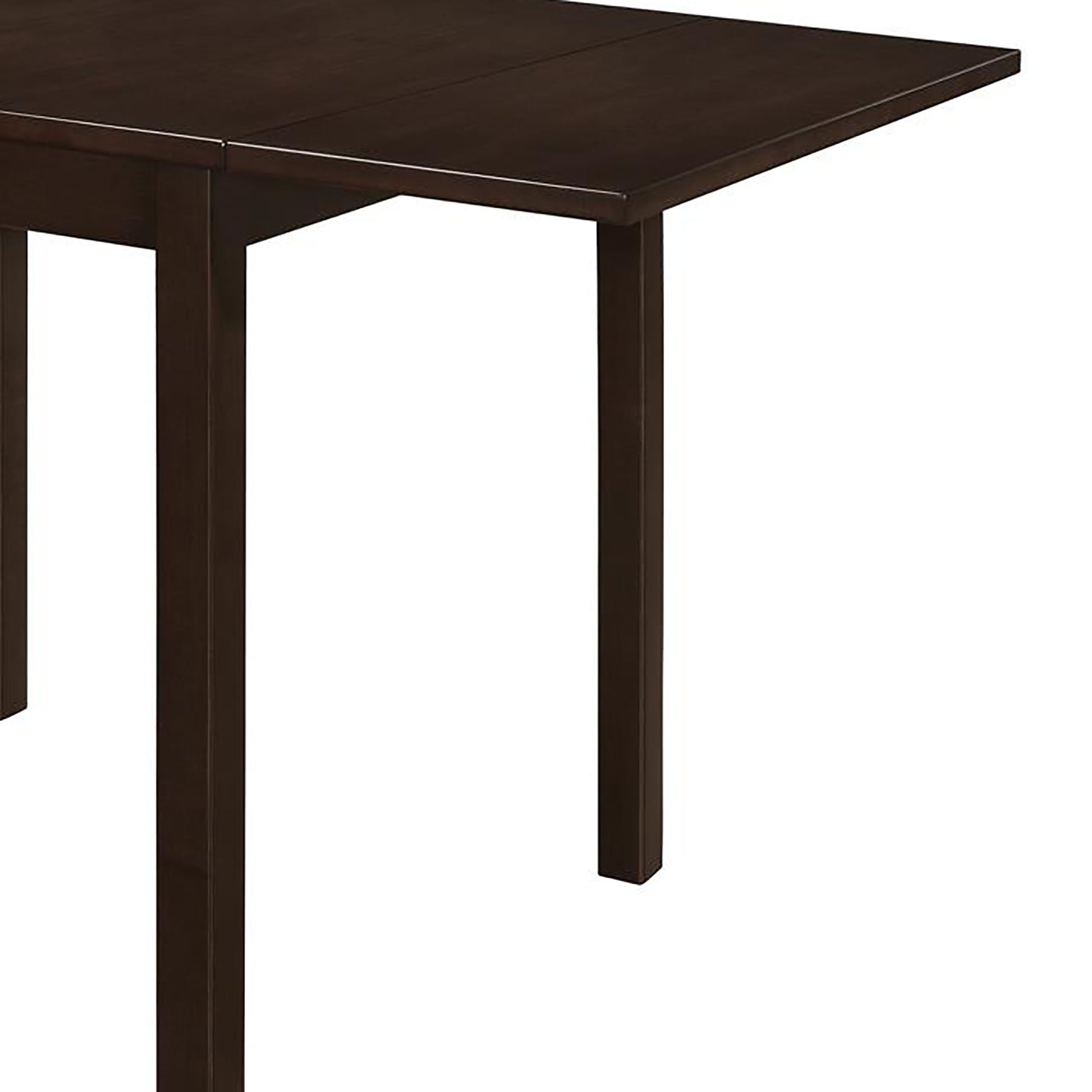 Dark brown wooden drop leaf table with sturdy legs