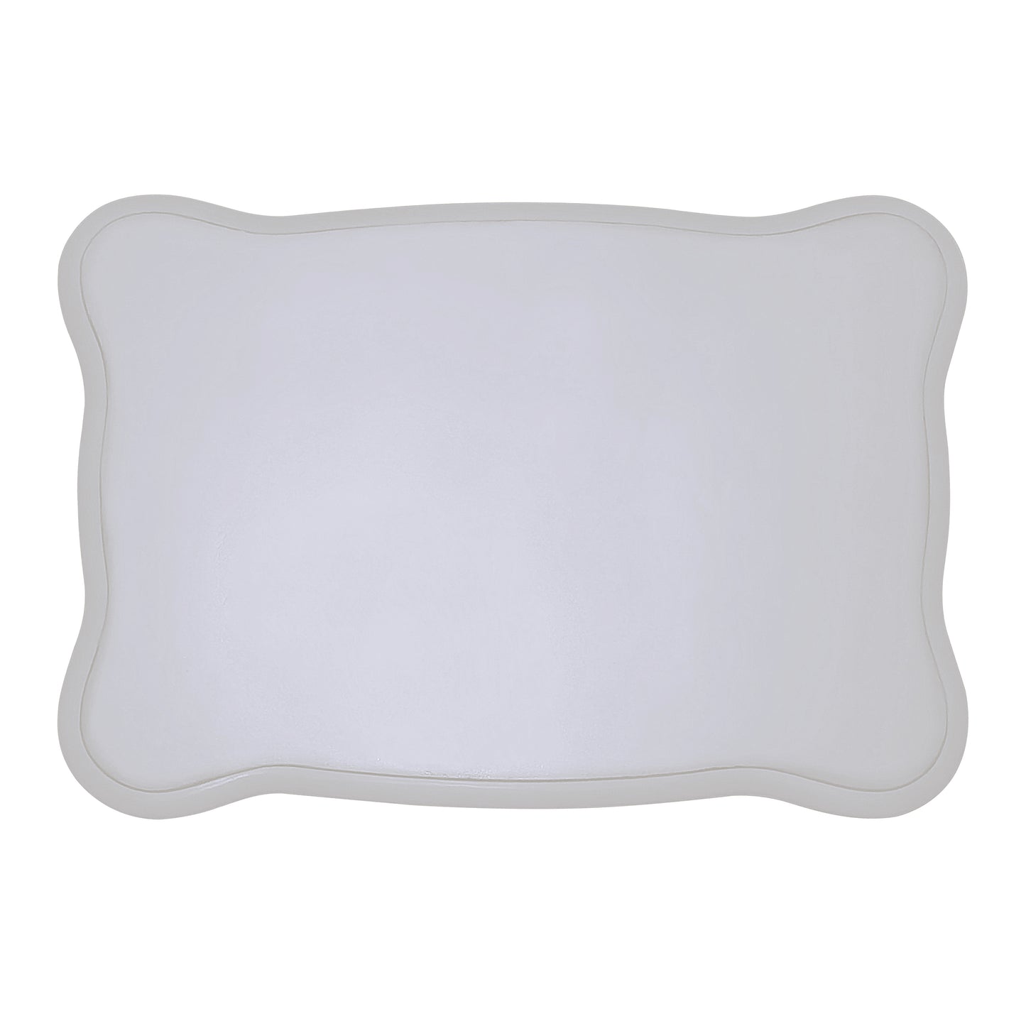 Light grey oval serving tray with raised beaded edge