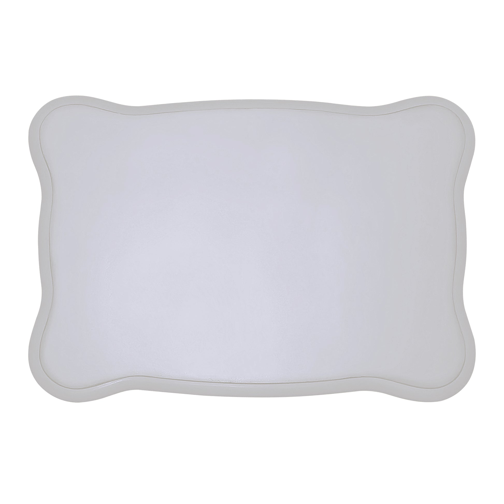 Light grey oval serving tray with raised beaded edge