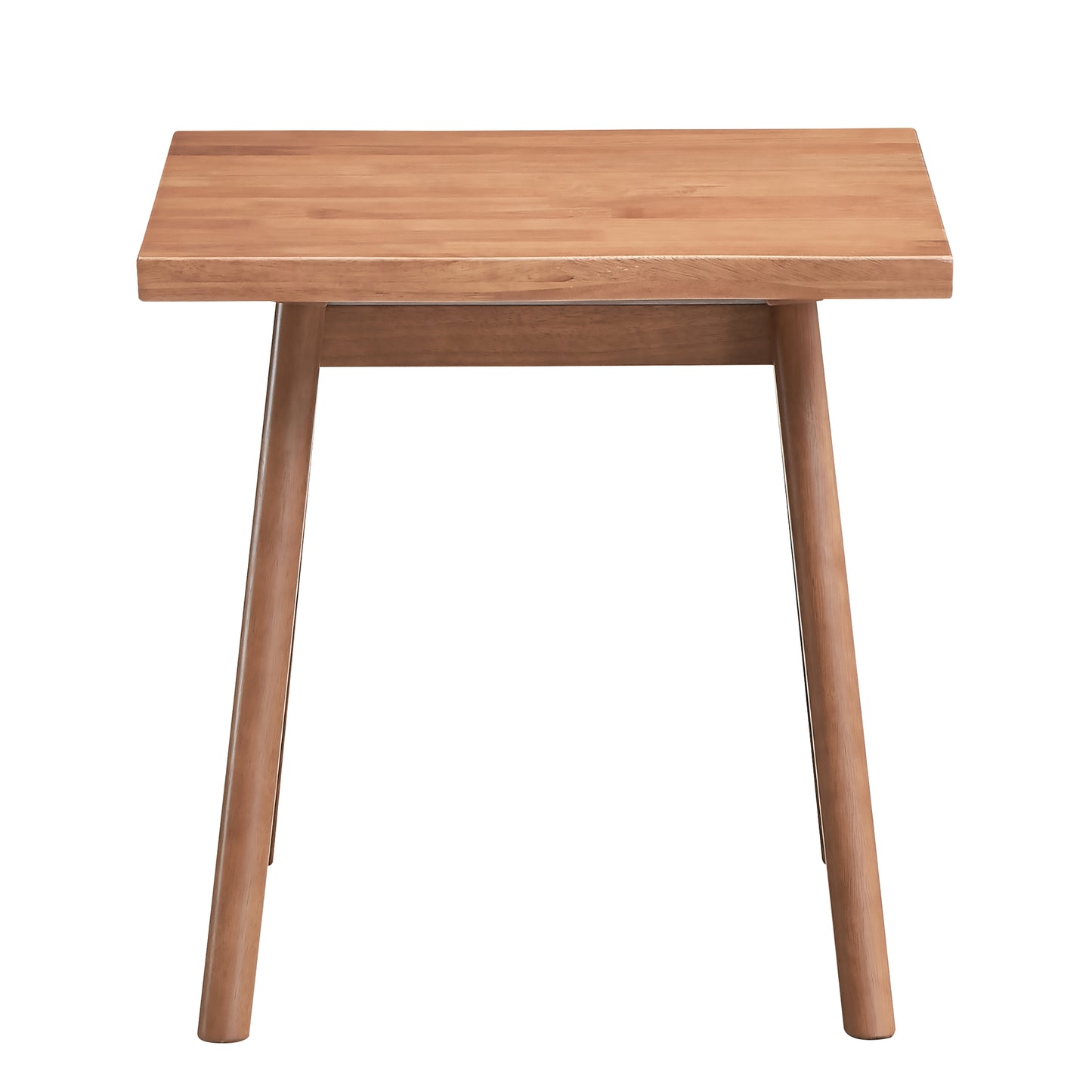 Light brown wooden side table with a minimalist design
