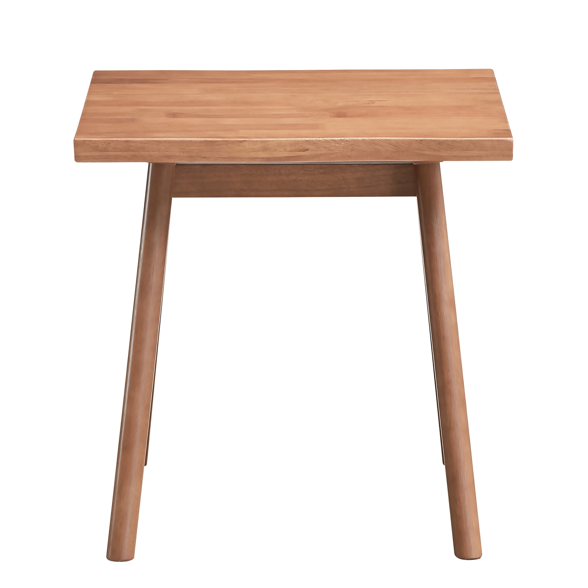 Light brown wooden side table with a minimalist design