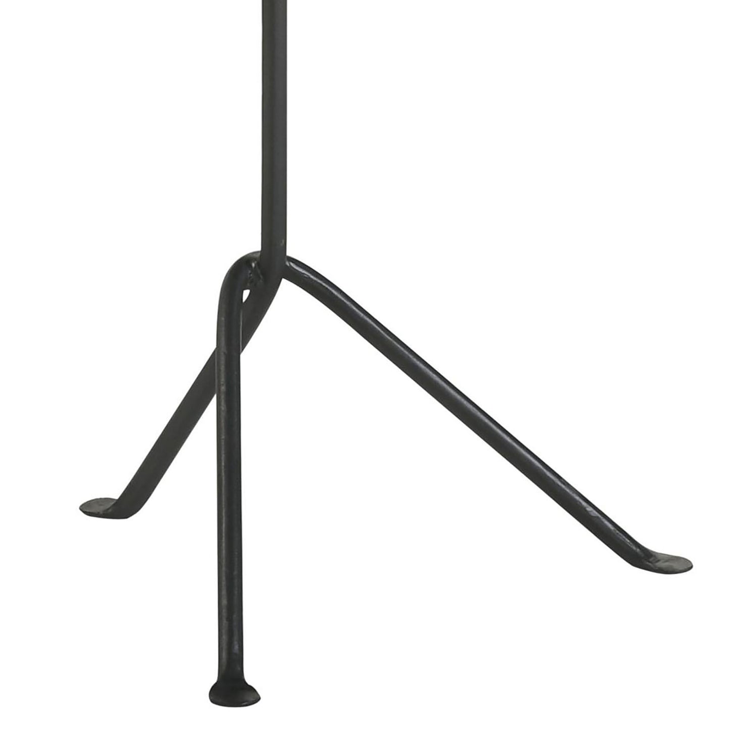 Black metal tripod base for a floor lamp