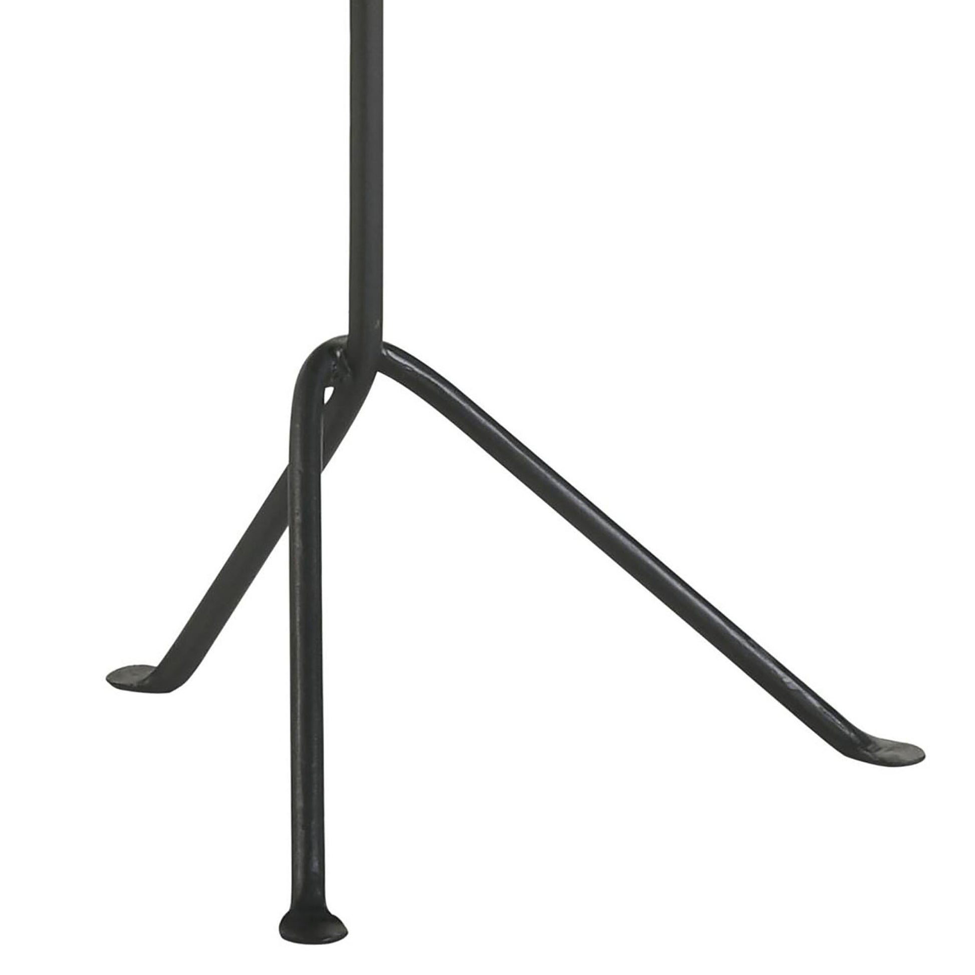 Black metal tripod base for a floor lamp
