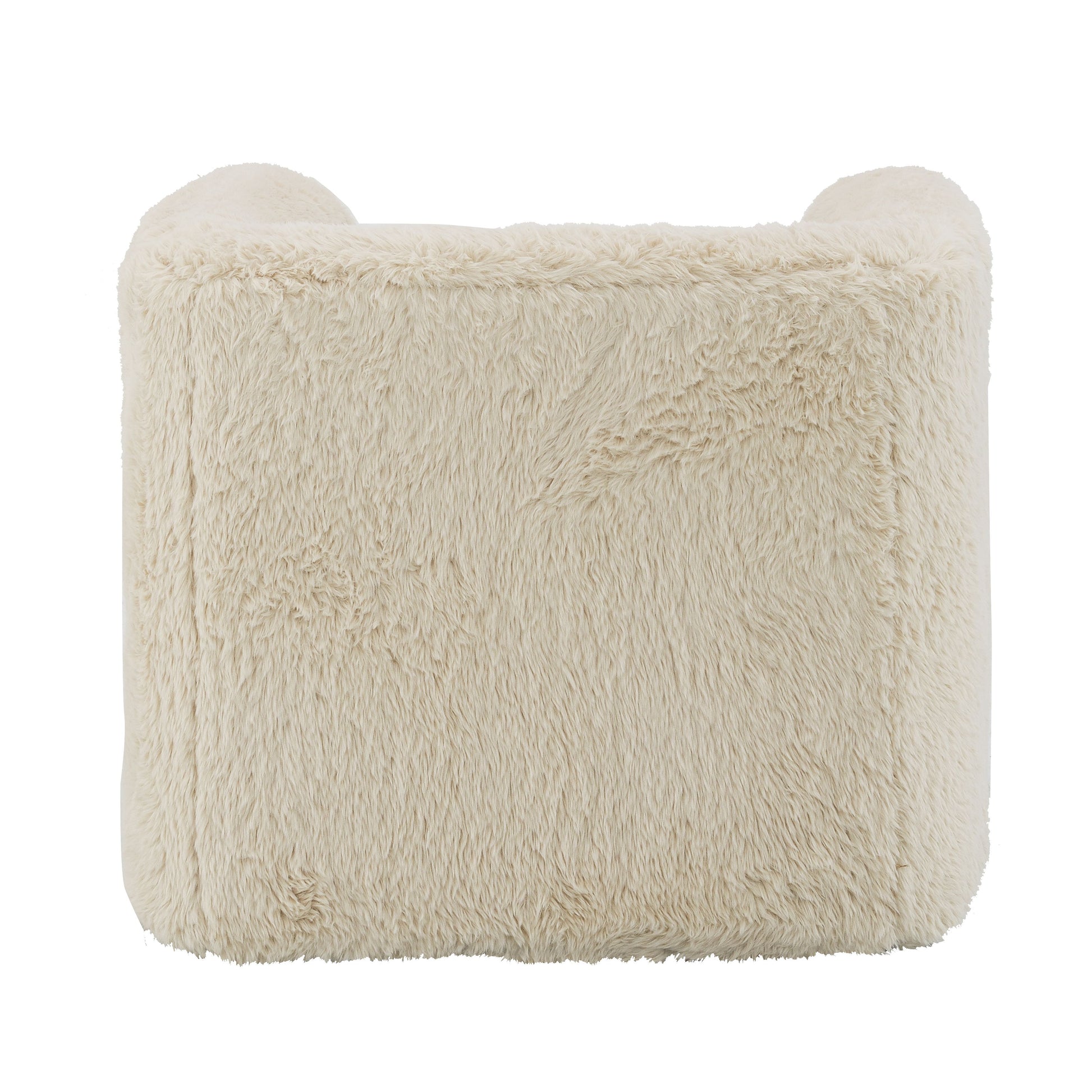 Creamy plush fabric pet bed with raised edges for comfort